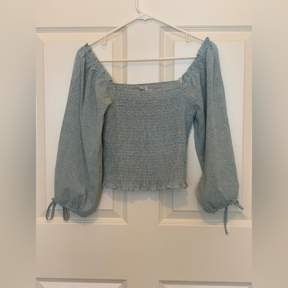 Princess Polly Women's Light Blue Smocked Top.  Size-4